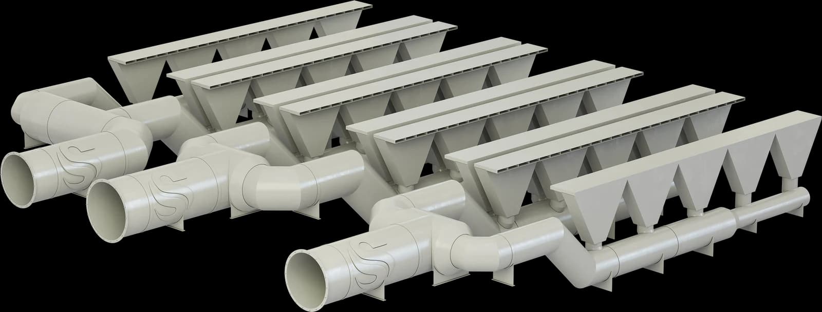 3D model of a lip extraction and ductwork system
