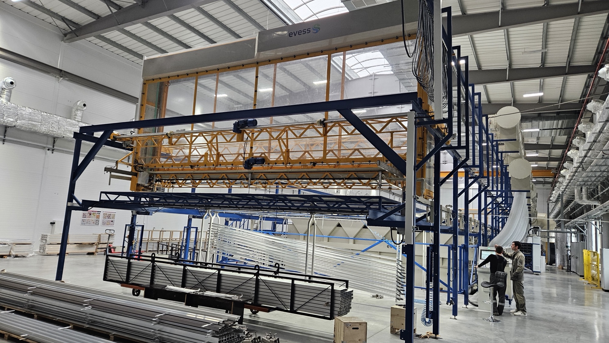 General view of the automated anodizing line in the production shop